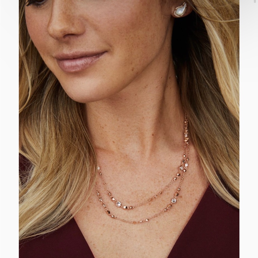 Kendra Scott Long Wyndham Necklace - Rose Gold